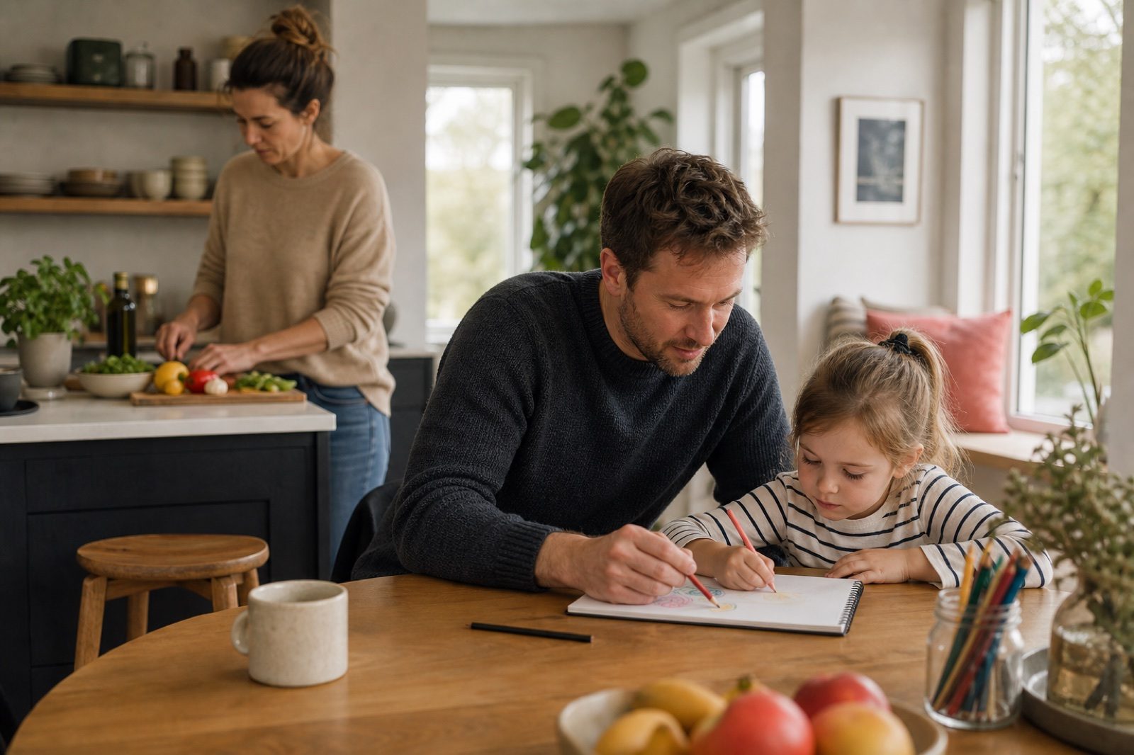 A family at home together