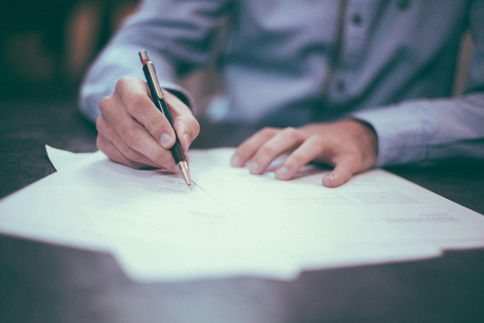 A document being signed