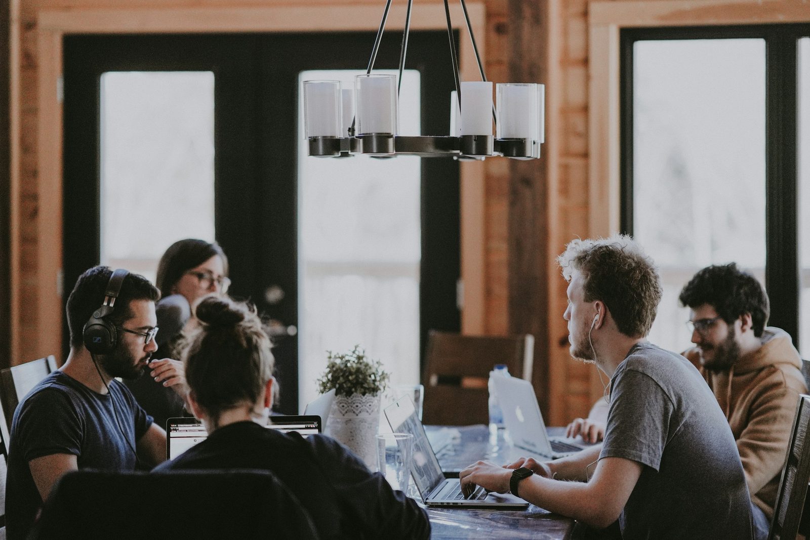 Colleagues talking in an office